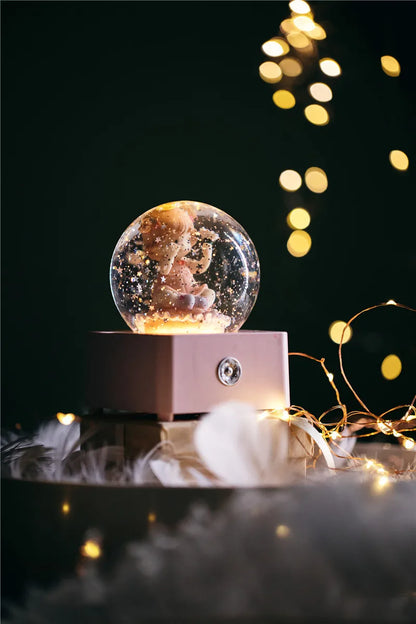 Unicorn Crystal Ball Music Box Snow Globe Night Lamp Birthday Gift for Girls Children Christmas Gift Music Crafts with Snowflake