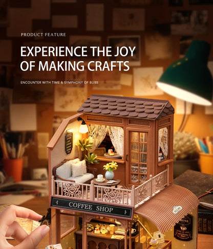 Handmade Wooden Miniature Doll House Kit 3D Puzzle Assembled Building Model Kit With LED Light DollHouses Toy For Christmas Gift