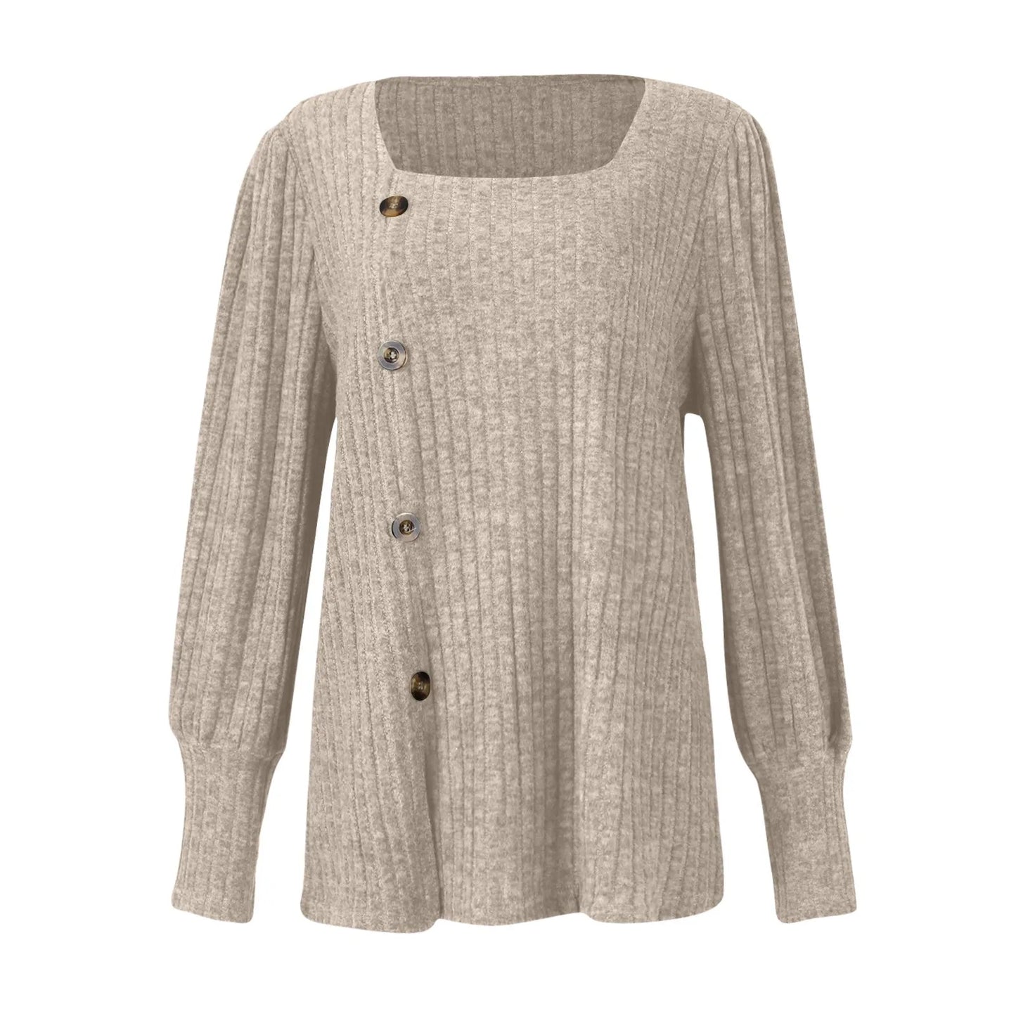 Autumn Elegant Trendy Long Sleeve Comfortable Ladies Top Casual Women's Pullover Simple Design Daily Solid Color Dress up
