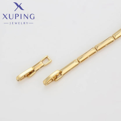 Xuping Jewelry Trendy Exquisite Elegant Geometry Shape Women's Bracelets Light Gold Color Birthday Christmas Gift X000838366