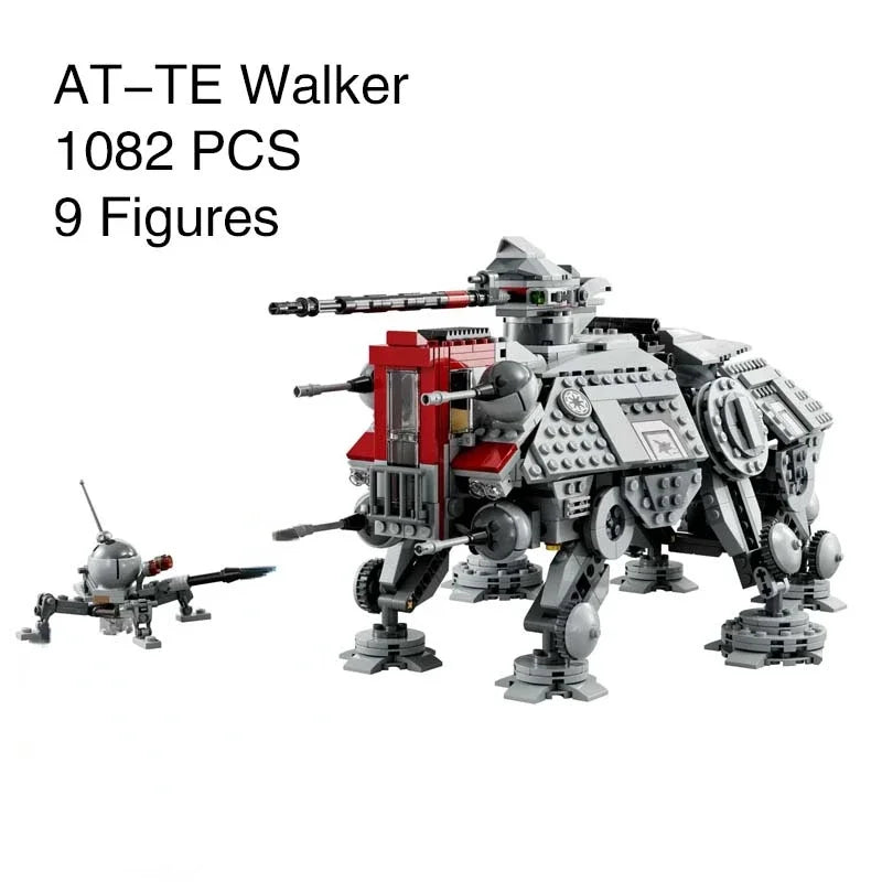 Technical 1082PCS At-TE Walker Terrain Tactical Actuator 75337 Collectible Assembly Starfighter Display Model Kit Gift Decor Toy