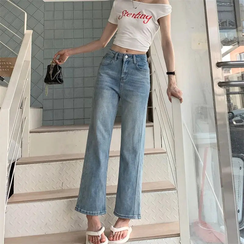 2025 Women  Jean Japan Vintage Style Low-Waisted Slimming Jeans Women's Bell-Bottom Pants Summer Season Fashion Y2K Jeans