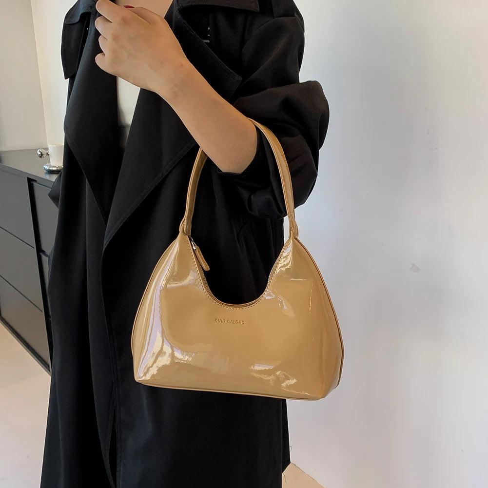 Red Underarm Bag Y2k Chic Purse for Women Girls Pretty Christmas Gift Fashion Shoulder Bag Patent Leather Tote Hobo Bag 2024