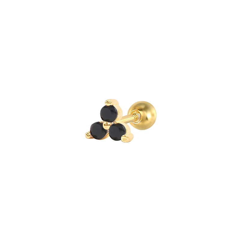 CANNER Pendientes Plata 925 Piercing Stud Earrings For Women Cubic Zirconia 925 Sterling Silver Cartilage Earring Jewerly 1pcs