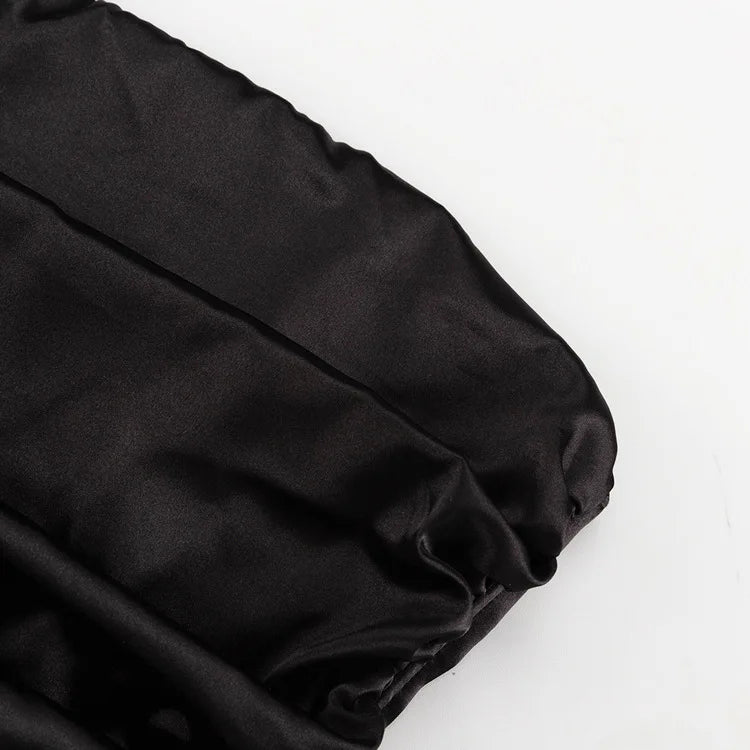 White Pleated Mini Dress For Women Bandeau Slim Patchwork Backless Elegant Fashion Dress Solid Female Party Dress 2024 New