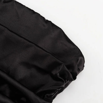 White Pleated Mini Dress For Women Bandeau Slim Patchwork Backless Elegant Fashion Dress Solid Female Party Dress 2024 New