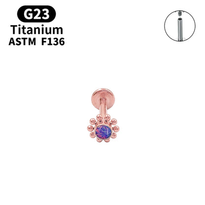 G23 Titanium Lip Labret Nose ASTM-F136 Piercing Body Jewelry Opal Zircon Internally Threaded Earring Helix Tragus Cartilage Ear