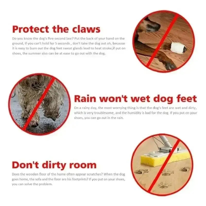 Ready Stocked 4pcs/set Waterproof Pet Dog Shoes Chihuahua Anti-slip Rain Boots Footwear For Small Cats Dogs Puppy Booties