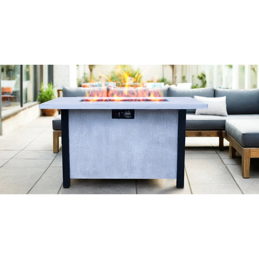 44" W x 25" H Outdoor Patio Propane Gas Fire Pit Table - 50,000 BTU High-temperature-resistant carving process