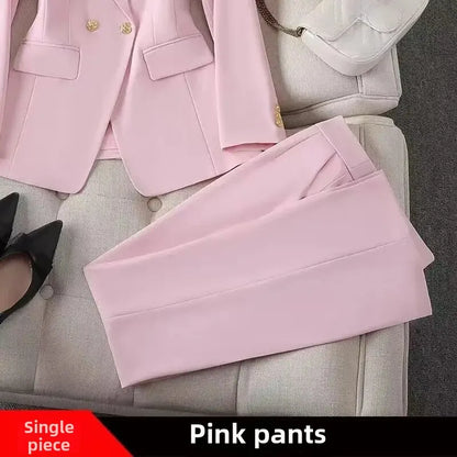 Elegant Women's Fashionable White Western-Style Suit Zihongsuitsuit High-End Business Attire Long-Pants Set For Special Occasion