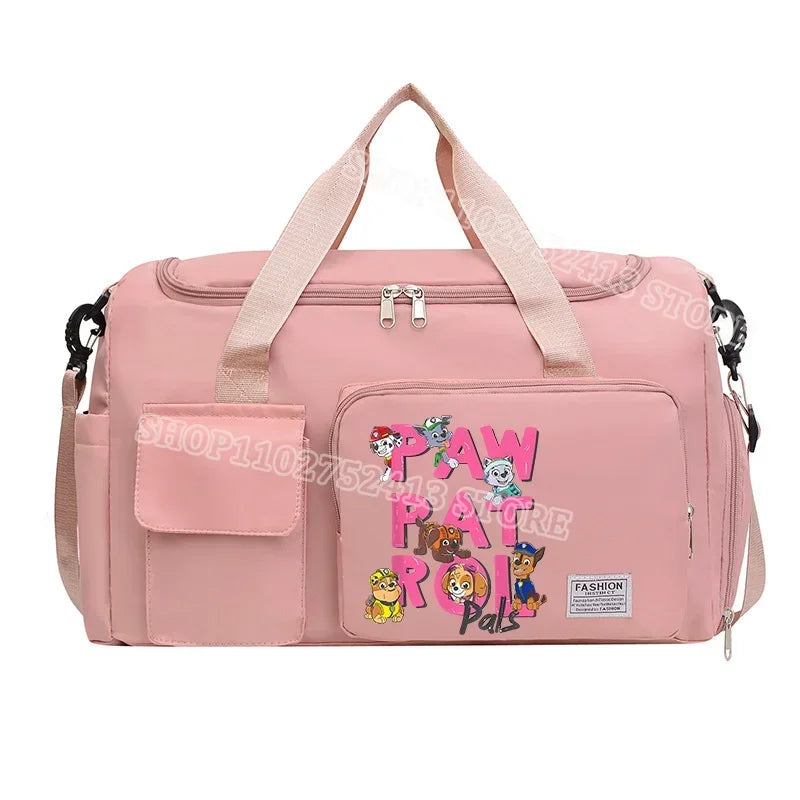 Paw Patrol Gym Bag Large Capacity Cute Cartoon Chase Skye Sports Tote Shoulder Bags Shoes Clothes Trip Excursion Packet Gifts