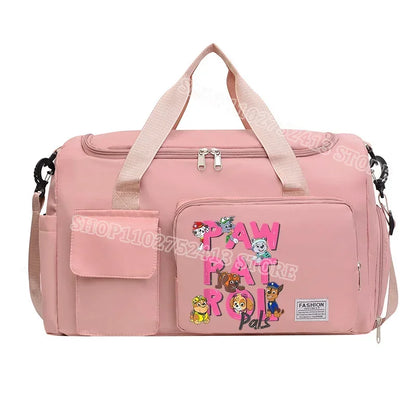 Paw Patrol Gym Bag Large Capacity Cute Cartoon Chase Skye Sports Tote Shoulder Bags Shoes Clothes Trip Excursion Packet Gifts