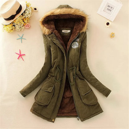 Winter Women's Coats Parka Streetwear Casual Coats Military Hooded Fur Coats Down Jackets Winter Coat Women  Jacket Women