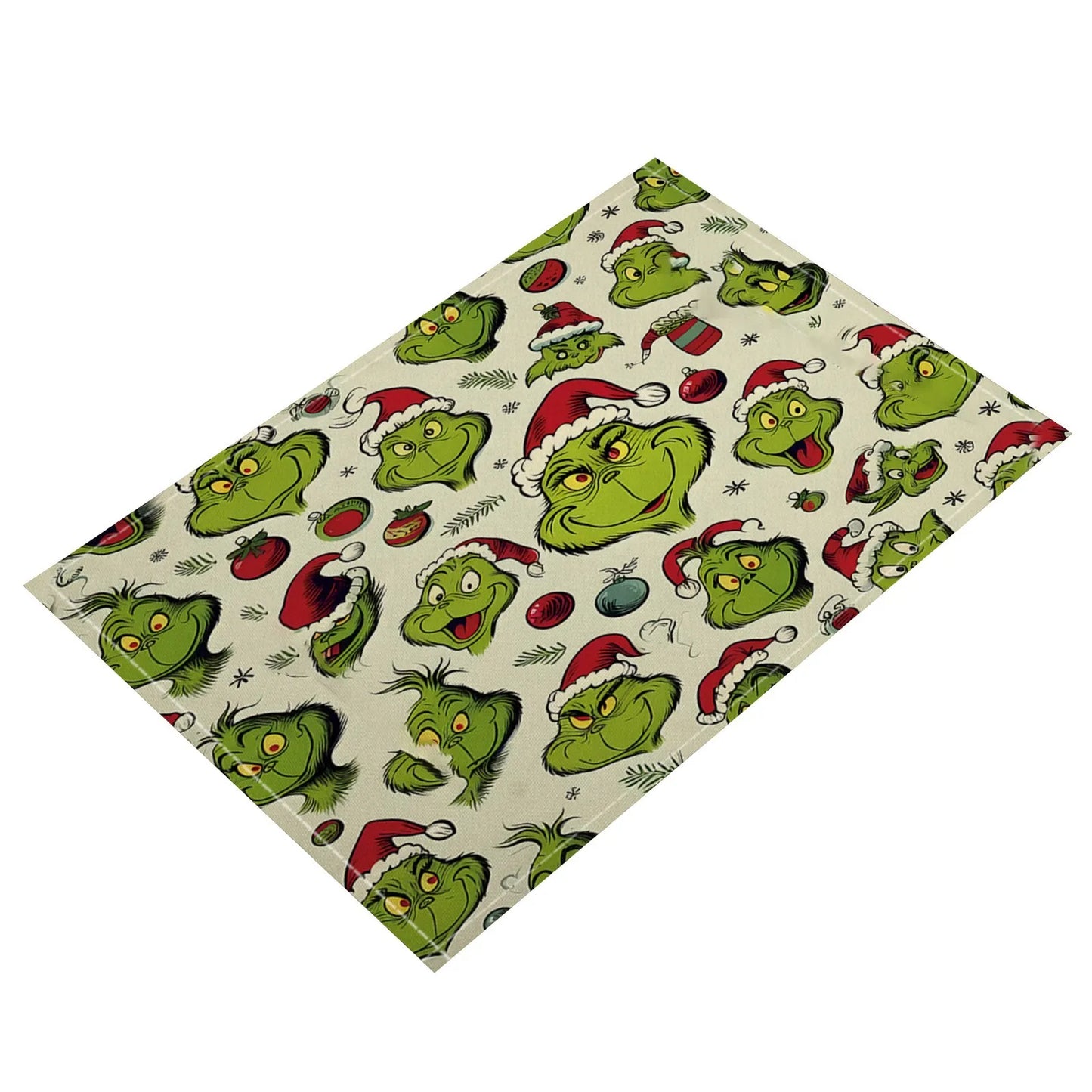 Christmas Grinch Holiday Decoration Christmas Placemat Home Kitchen Insulated Coaster Anti-Scalding Western Placemat