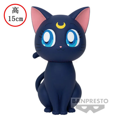 Bandai Original Bp Theatrical Version Sailor Moon Eternal Cosmos Sofvimates Luna Diana Artemis Anime Action Figures Toys Gifts