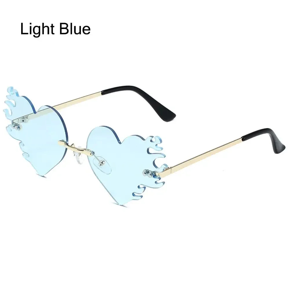 Mushroom Shape Sunglasses Irregular Rimless Sun Glasses Trendy Fun Sunglasses for Women Men Halloween Party Cosplay Eyewear