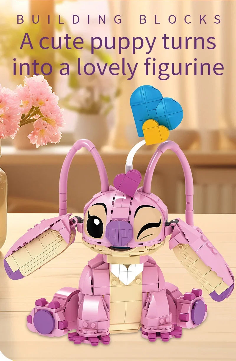 Disney Stitch Angel CP Building Blocks 2025-Large Piece Cartoon Toys Moving Ears Kids Assembly Birthday Gift for Boys Girls