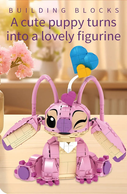 Disney Stitch Angel CP Building Blocks 2025-Large Piece Cartoon Toys Moving Ears Kids Assembly Birthday Gift for Boys Girls