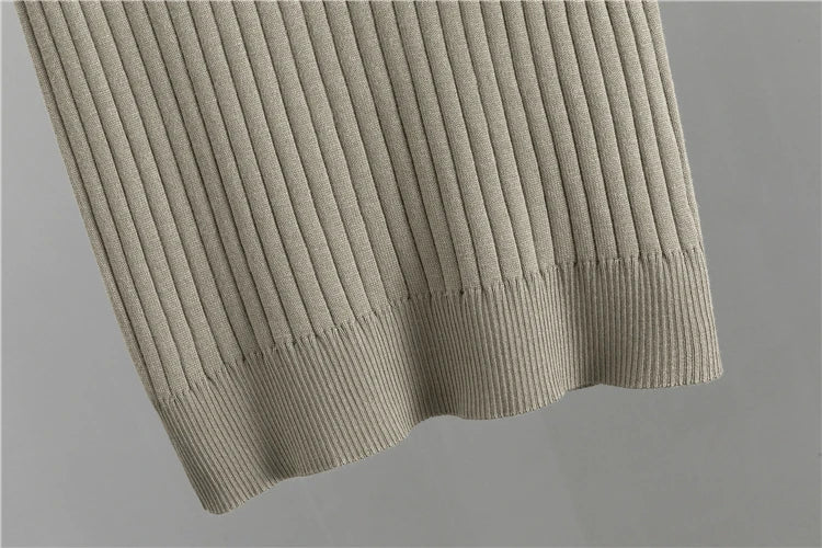 2025 Winter And Autumn Fashionable Elegant Women's Knitted 3-Piece Set cardigan Women's Sweater Women's Wide Leg Pants