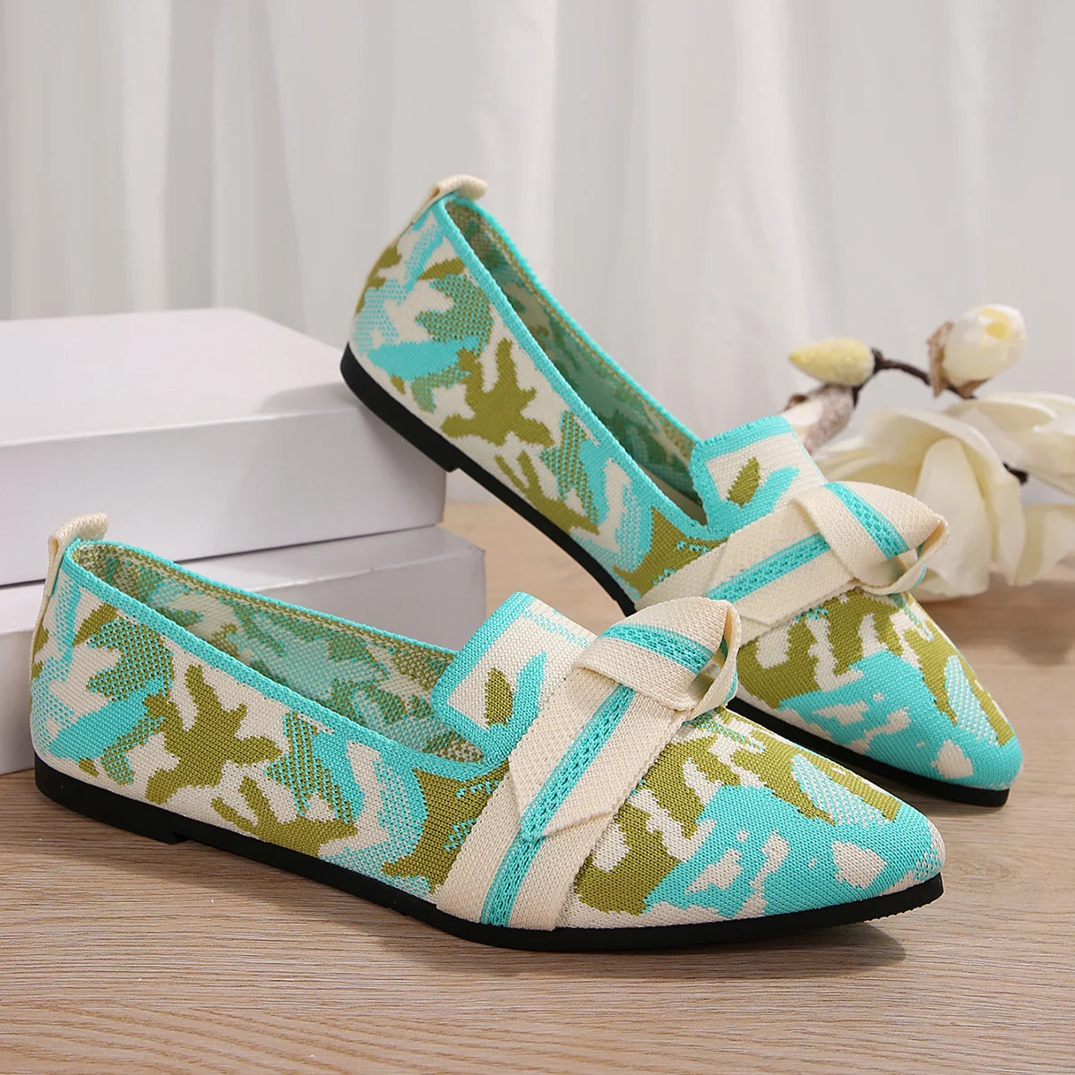 Women's Shoes Loafers Ballet Flats Pointed Toe Barefoot Slip-on Casual Low Heel Luxury Brand Woman Shoe New in Butterfly