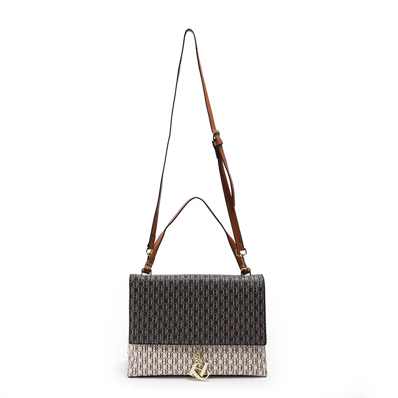 CH Retro Texture Women's Bag Printed Shoulder Bag Casual Fashion Square Small Women's Bag Tote Bag