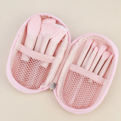 New Mini Makeup Brush Set 10PCS Eyeshadow Loose Powder Brush Travel Portable Soft Hair Makeup Tools Christmas gift