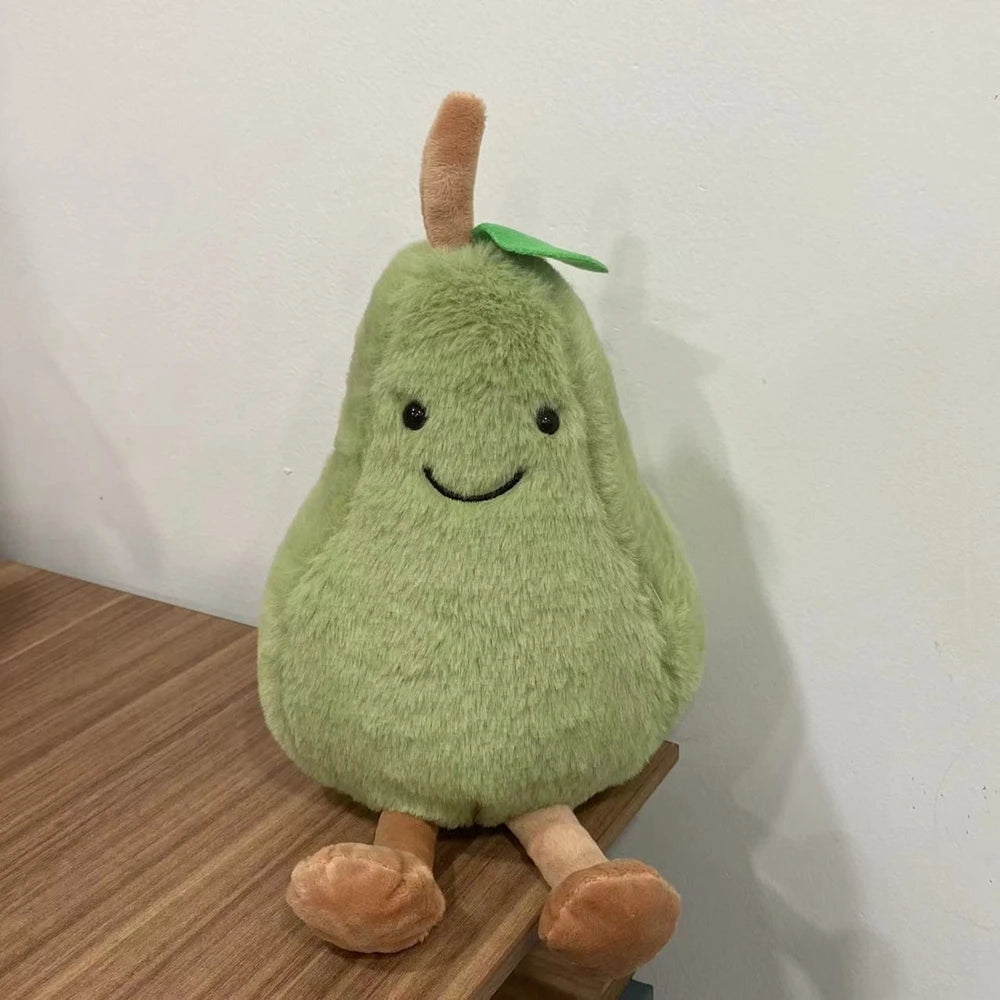 23CM High Appearance Level Super Soft Fruit Pear Plush Toy Cute Green Yellow Kawaii Doll For Children's Birthday Christmas Gift