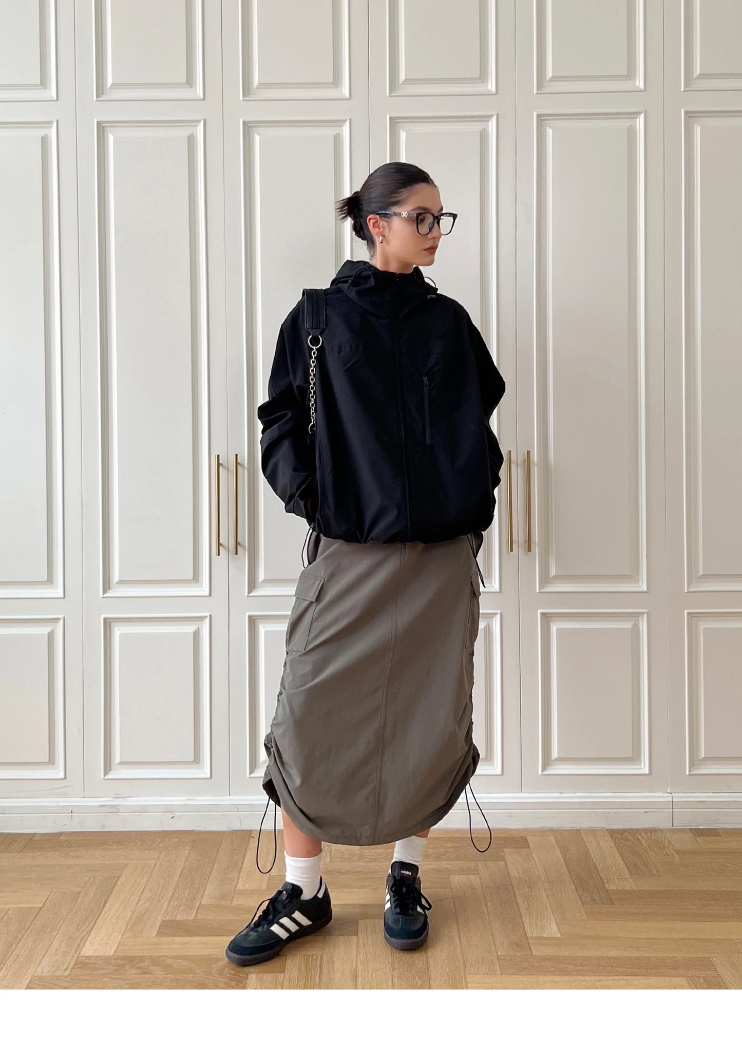 Autumn Outdoor Jacket Women Vintage Hooded Windbreaker Ladies Casual Loose Zipper Jackets Female Neutral Style Sporty Coat