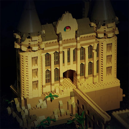 Creative Medieval Magic Castle MOC Micro Bricks School Architecture Palace Model Building Blocks Set Gifts for Kid Assembly Toys