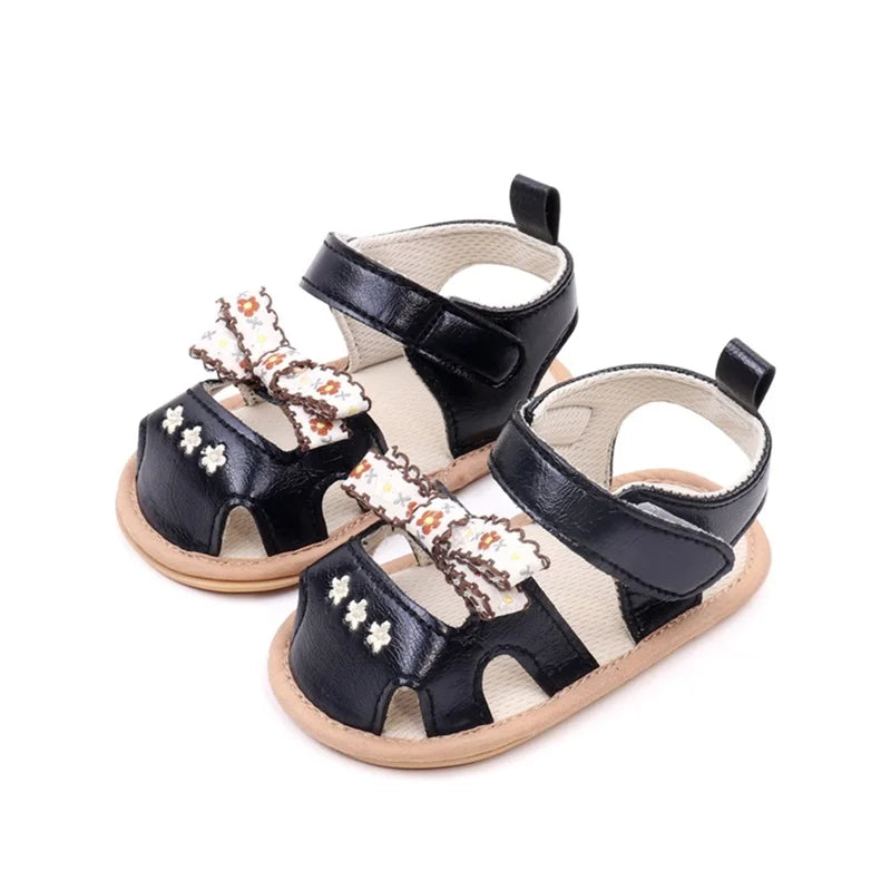 Mary Jane Shoes with Glitter  Bowknot Strap Non-Slip for Baby Infant Child
