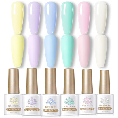 BORN PRETTY 7ml Glitter Gel Nail Polish Set Sparkly Shiny Gold Silver Pink Glitter Gel Polish Kit Winter Christmas Gift Box