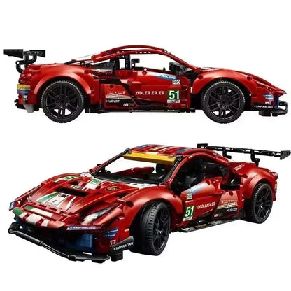 488 GTE Technical 42125 1684Pcs 1:10 Building Blocks MOC Sports Race Car DIY Vehicle Bricks Sports Car Model Kids Adult Assembly