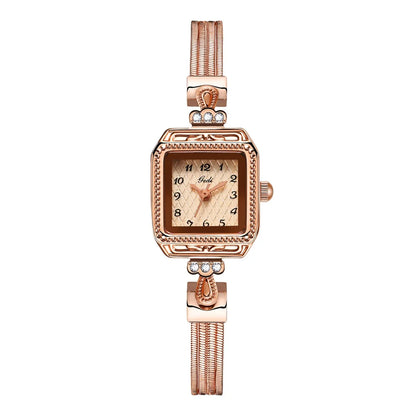 Elegant Lady Wristwatches Luxury Gold Square Dial Simple Casual Women's Watches Waterproof Stainless Steel Golden Girls Watches