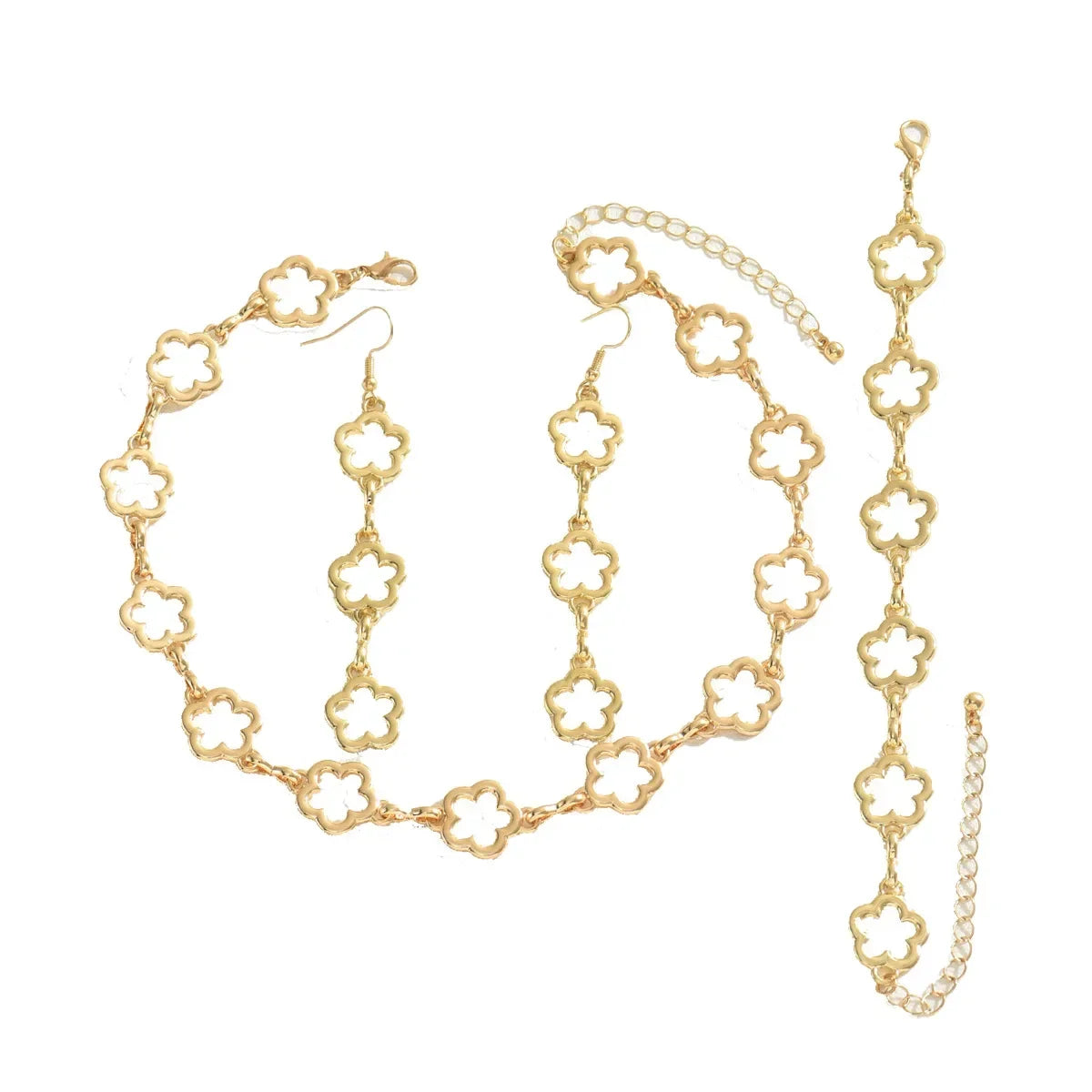 Minority Japanese Korean style women's bracelet jewelry set Mori Mori plum flower design long necklace fringe earrings