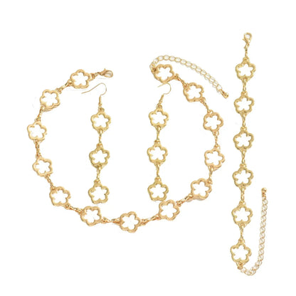 Minority Japanese Korean style women's bracelet jewelry set Mori Mori plum flower design long necklace fringe earrings