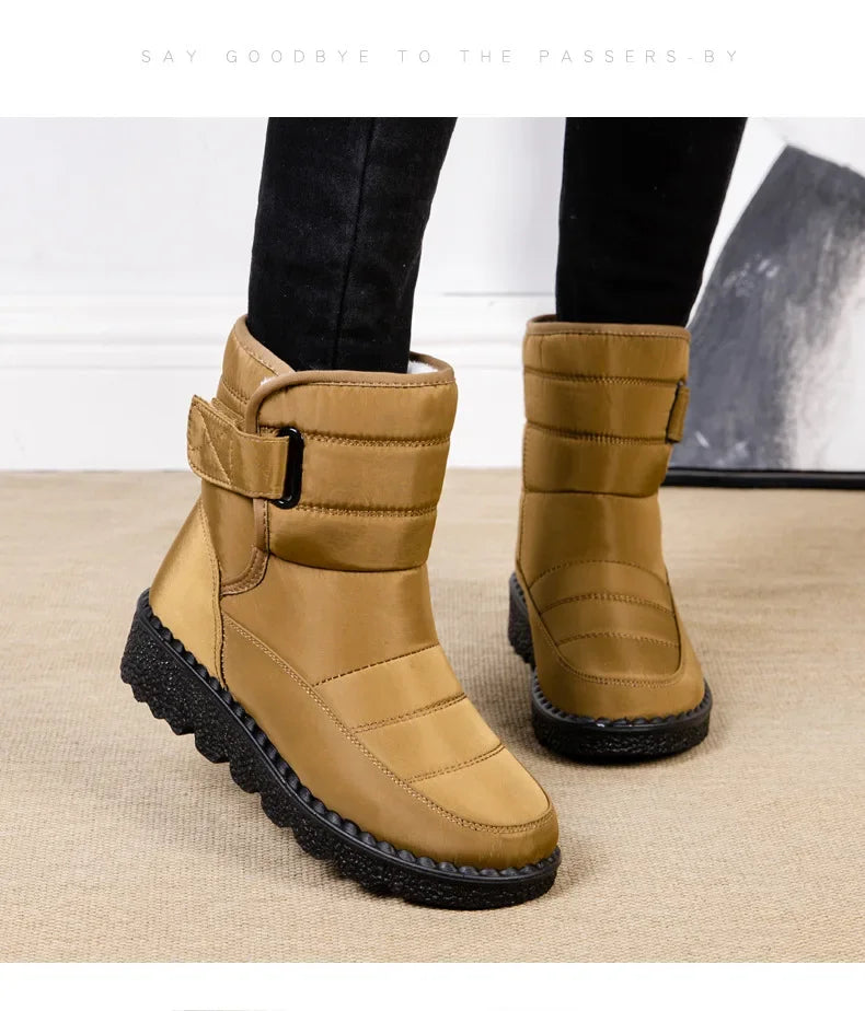 Waterproof Winter Boots for Women 2025 New Faux Fur Long Plush Snow Boots Woman Platform Shoes Warm Cotton Couples Ankle Boots
