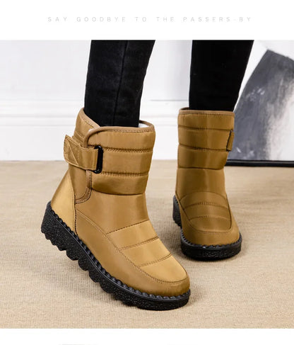 Waterproof Winter Boots for Women 2025 New Faux Fur Long Plush Snow Boots Woman Platform Shoes Warm Cotton Couples Ankle Boots