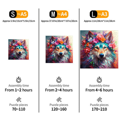 Wooden Puzzle Colored Wolf Puzzle Board Education Game Toys for Students and Adults Interesting Christmas Gift Toys