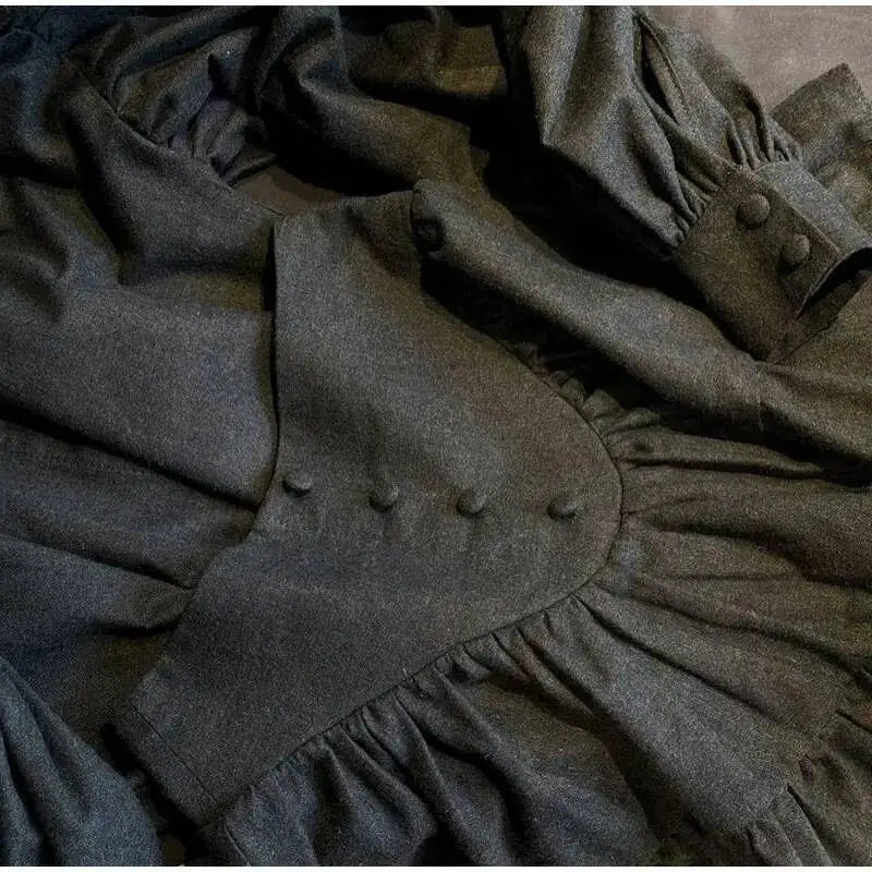 Plaid Print Shirt Ruffles Skirts Set Women Elegant Lapel Button Up Tops Loose Mini A-line Skirt Spring New Lady Chic Outfit LK9Q