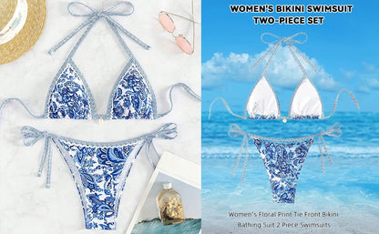 2026 New Halter String Triangle Two Piece Bikini Women Swimwear Female Swimsuit Bathers Bathing Swimming Suit Beachwear Summer