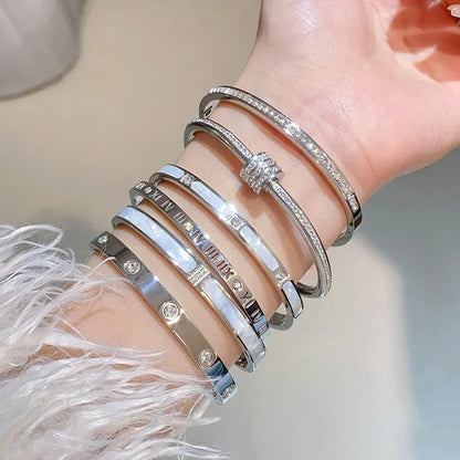 Silver Color Stainless Steel Colorfast Bracelets Skyful Star Bracelet Set for Women Fashion Light Luxury Jewelry Gifts Wholesale