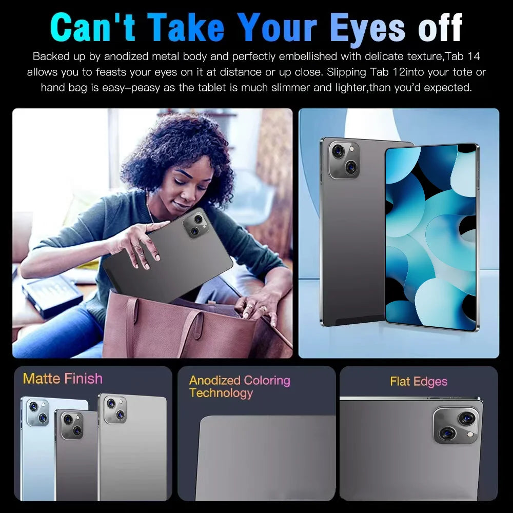 2025 NEW Original iPad PRO MAX 12inch Tablet Android 15 16GB+1TB 20000mAh 5G DualSIM Bluetooth WiFi HD 4K Screen Tablet PC Wifi7