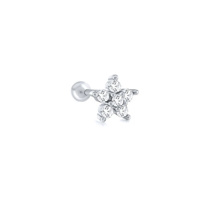 CANNER Pendientes Plata 925 Piercing Stud Earrings For Women Cubic Zirconia 925 Sterling Silver Cartilage Earring Jewerly 1pcs