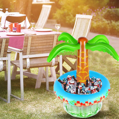 Inflatable Palm Tree Ice Bucket Bear Cooler Drink Holder Hawaiian Birthday Decoration Summer Beach Pool Party Supplies Balloon
