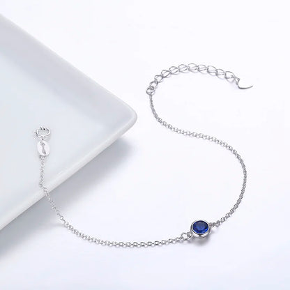 4Color 925 Sterling Silver Chain Round CZ Charm Anklet For Women Foot Jewelry Leg Bracelet Cheville Enkelbandje Halhal Tobillera
