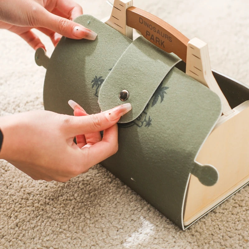 Children Montessori Wooden Toys Dinosaur Car Animal Park Barn Toy Wooden Stacking Game Kid Educational Toy Christmas Gift