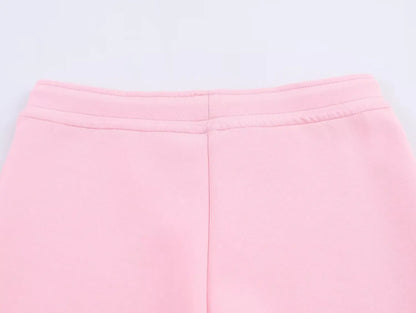 HH Women Casual Solid Coat Flared Pants Suits Long Sleeve Zipper Bomber Jackets 2025 New Fashion Lady Chic Outfit 2 Piece Set