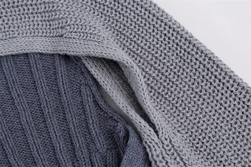 Fashionable Backless Knot Design Knitted Top Women's Autumn Wear Versatile Street Style round Neck Long Sleeve Polyester