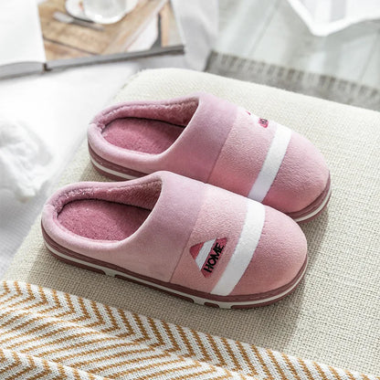 Winter Footwear Flat New Women Thick Indoor Home Non Slip Versatile House Shoes Warm Plush Cotton Slippers For Men
