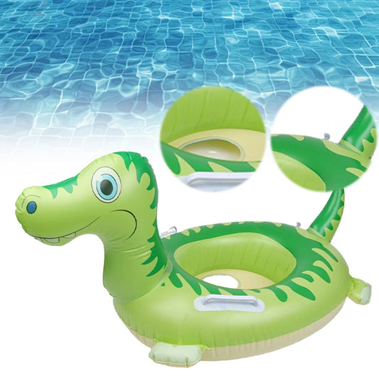 Swim Ring Pool Toys with Handle Animals Float Ring Leakproof Cute Dinosaur Swimming Circle for Summer Beach Pool Water Party